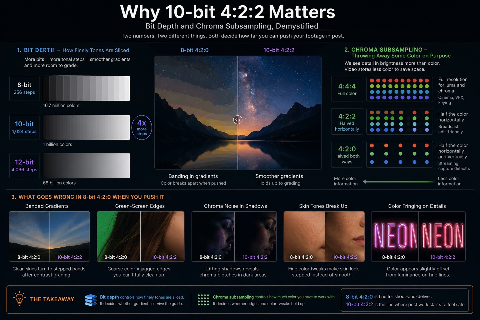 Why 10-bit 4:2:2 Matters — Bit Depth and Chroma Subsampling, Demystified